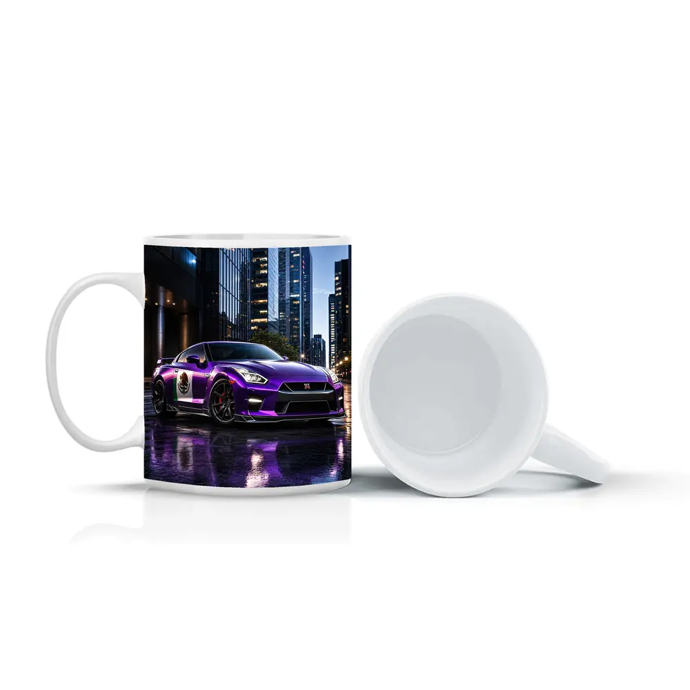 Nissan GT-R Purple Mexican Flag City Night – Mugs