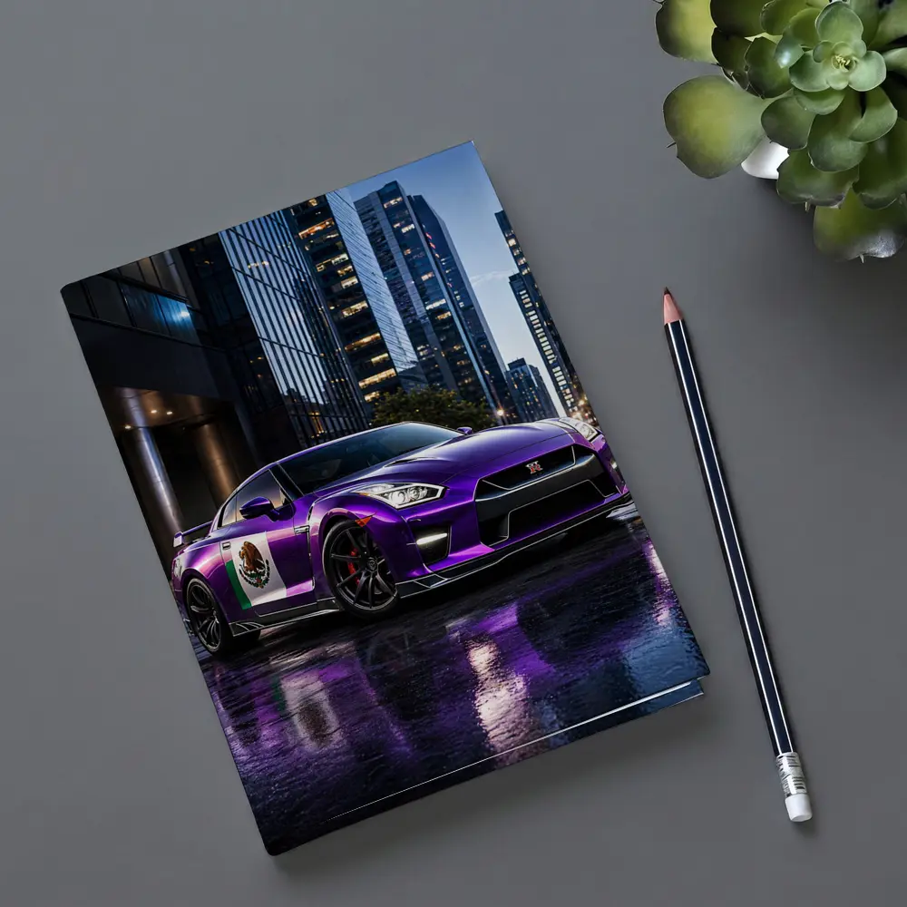 Nissan GT-R Purple Mexican Flag City Night – Notebooks