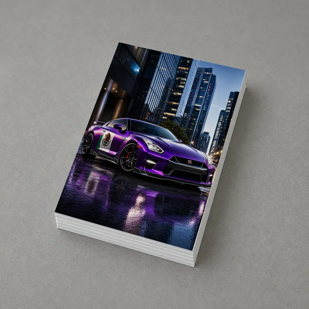 Nissan GT-R Purple Mexican Flag City Night – Postcards