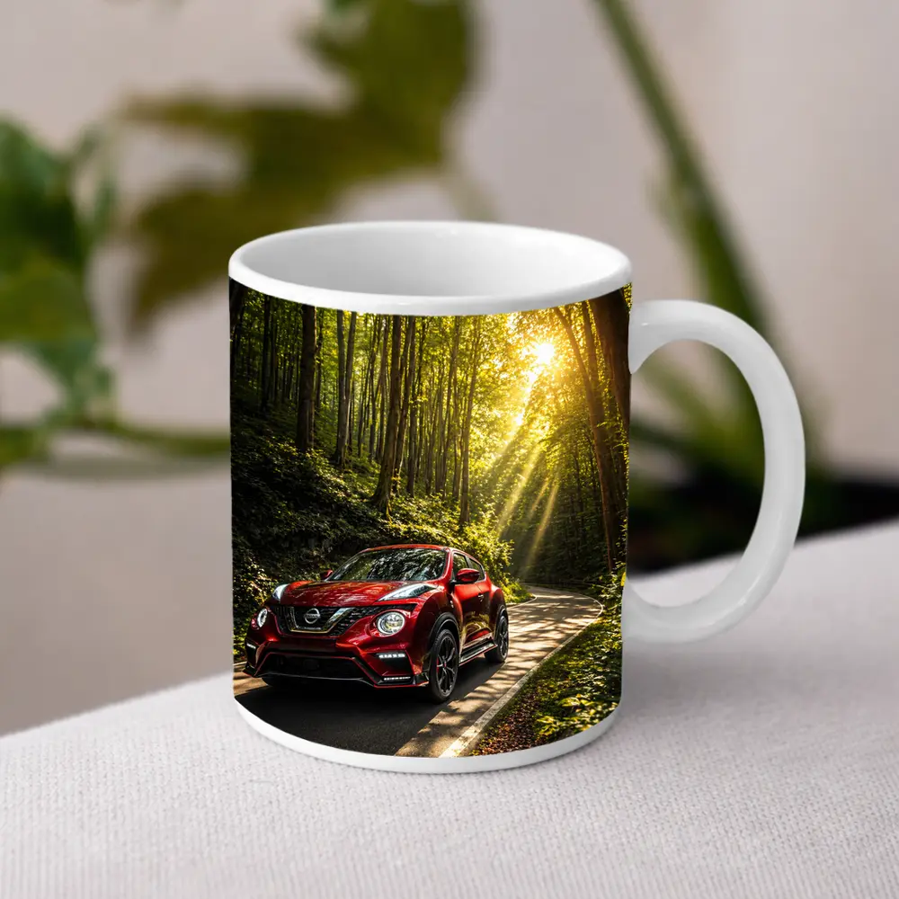 Nissan Juke Nismo Red Forest Road Drive – Mugs