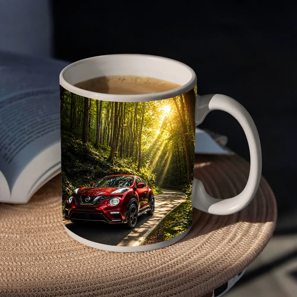 Nissan Juke Nismo Red Forest Road Drive – Mugs