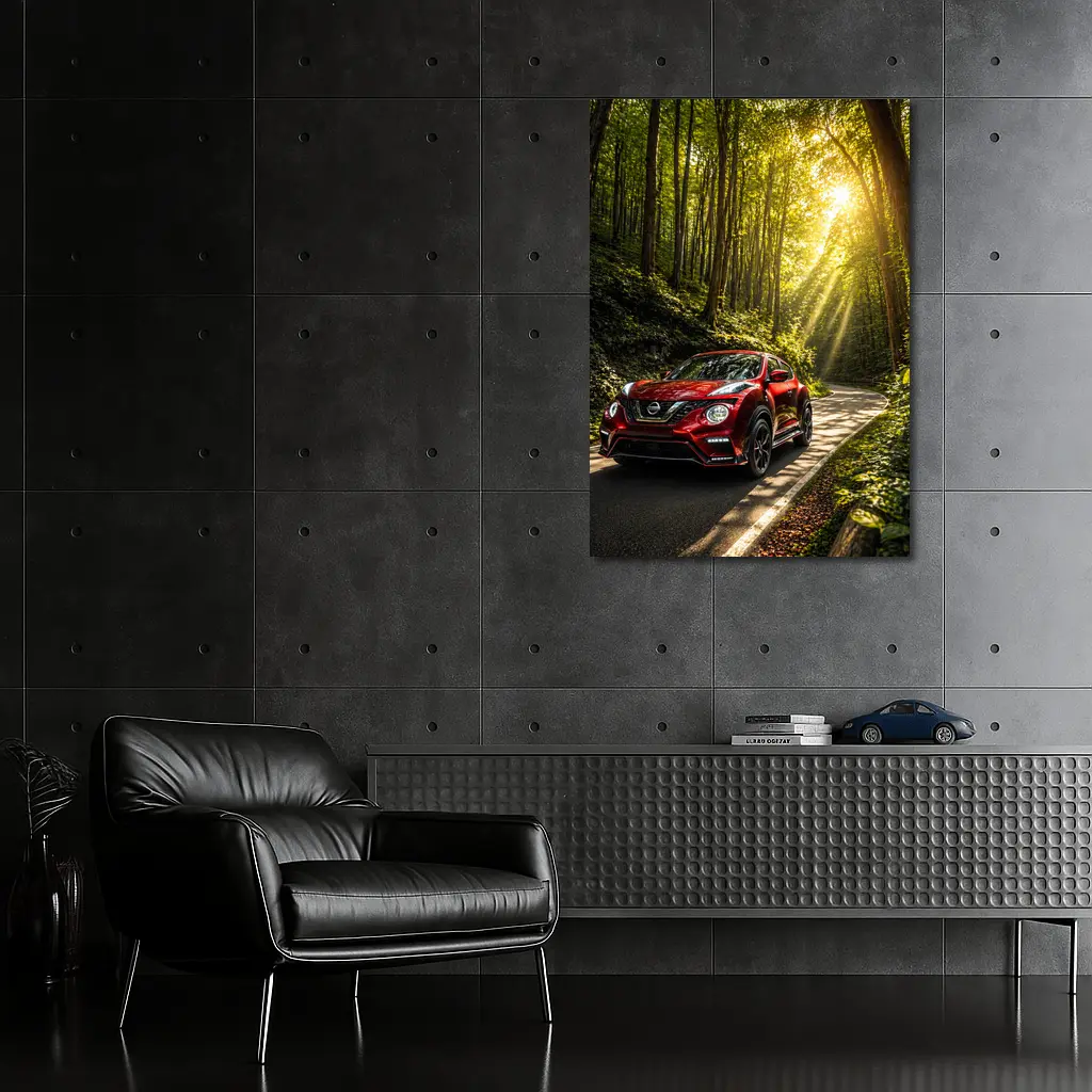 Nissan Juke Nismo Red Forest Road Drive – Wall Art