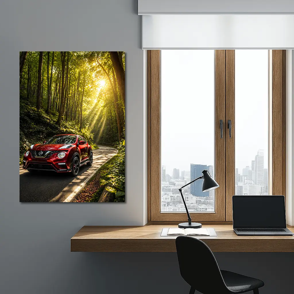 Nissan Juke Nismo Red Forest Road Drive – Wall Art