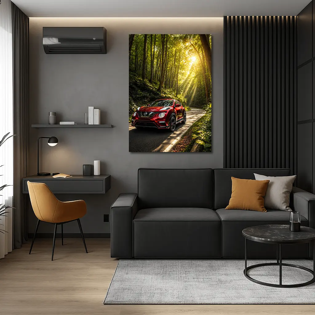 Nissan Juke Nismo Red Forest Road Drive – Wall Art