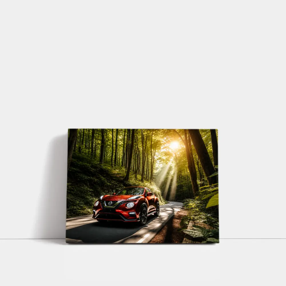 Nissan Juke Nismo Red Forest Road Drive – Wall Art