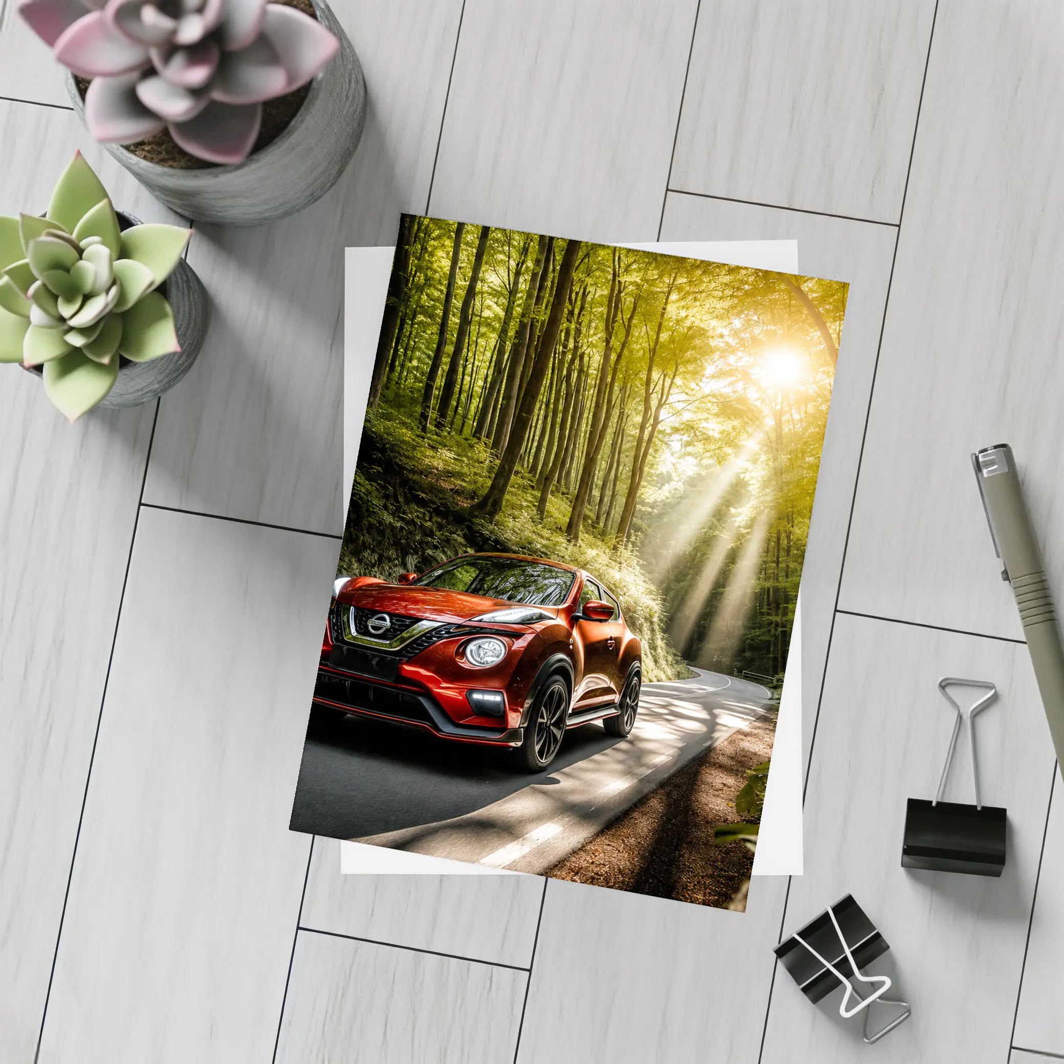 Nissan Juke Nismo Red Forest Road Drive – Postcards