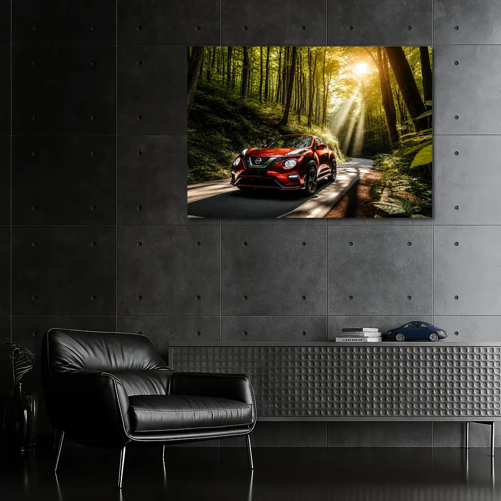 Nissan Juke Nismo Red Forest Road Drive – Wall Art