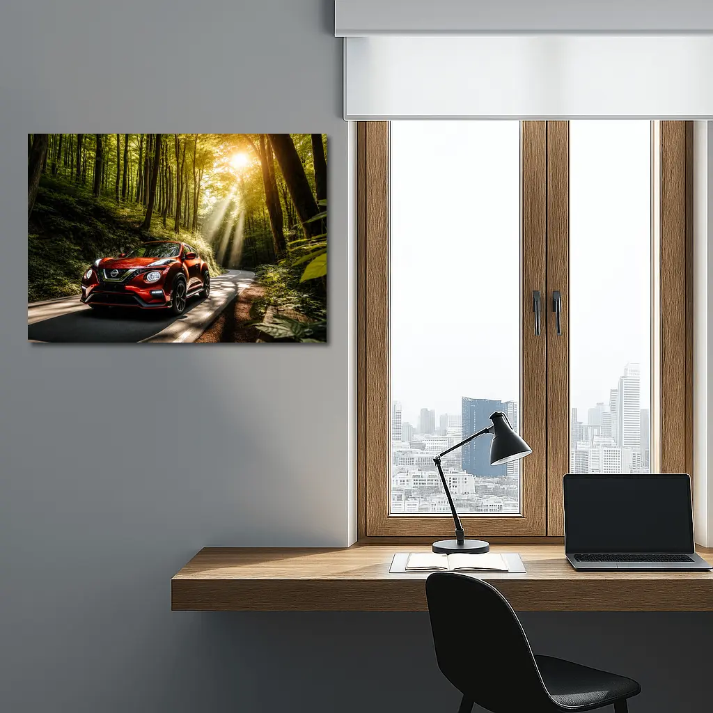 Nissan Juke Nismo Red Forest Road Drive – Wall Art
