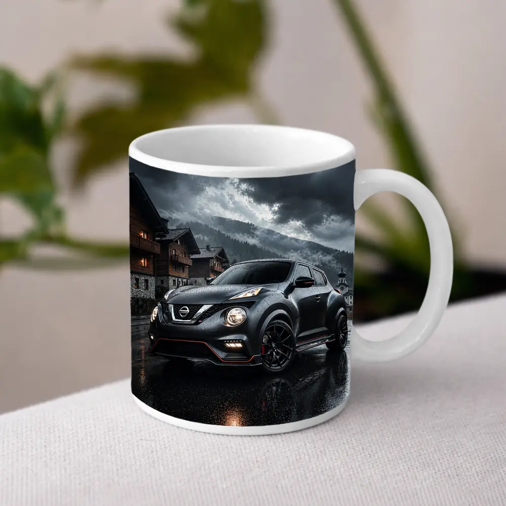 Nissan Juke Nismo Dark Rainy Mountain Village – Mugs