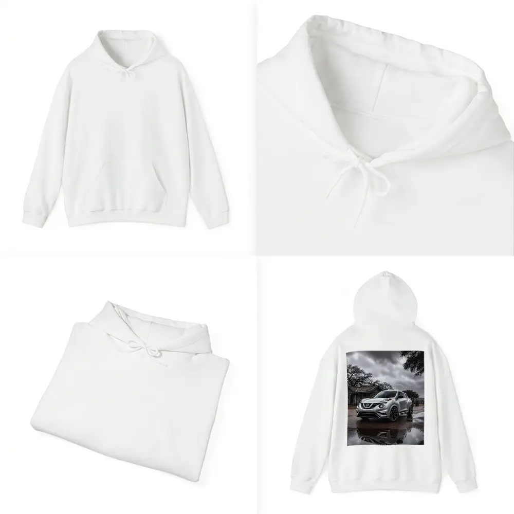 Nissan Juke Nismo Silver Rainy Rural Setting – Hoodies
