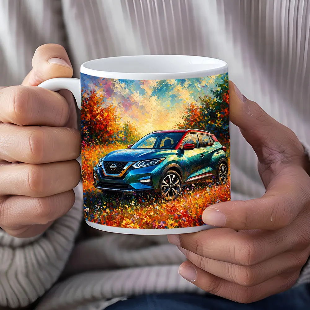 Nissan Kicks Oil Painting Colorful Flower Field – Mugs