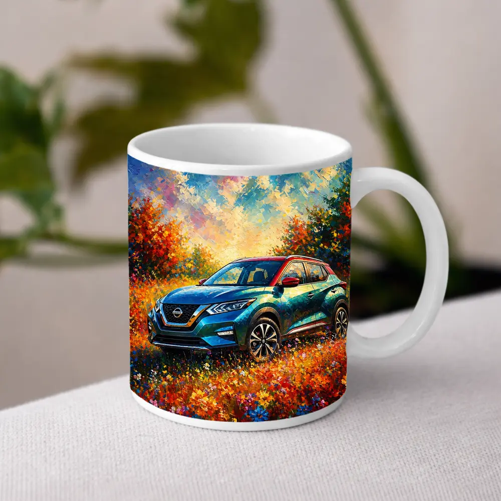 Nissan Kicks Oil Painting Colorful Flower Field – Mugs