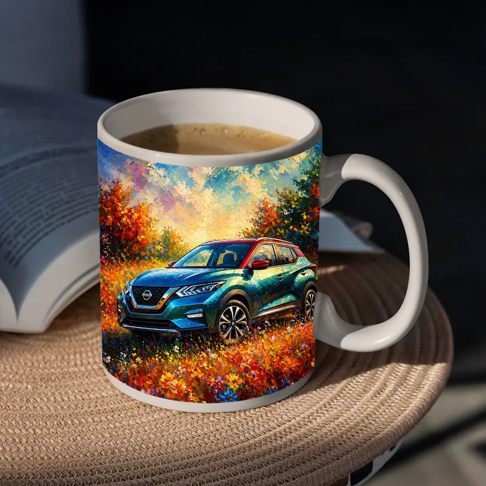 Nissan Kicks Oil Painting Colorful Flower Field – Mugs