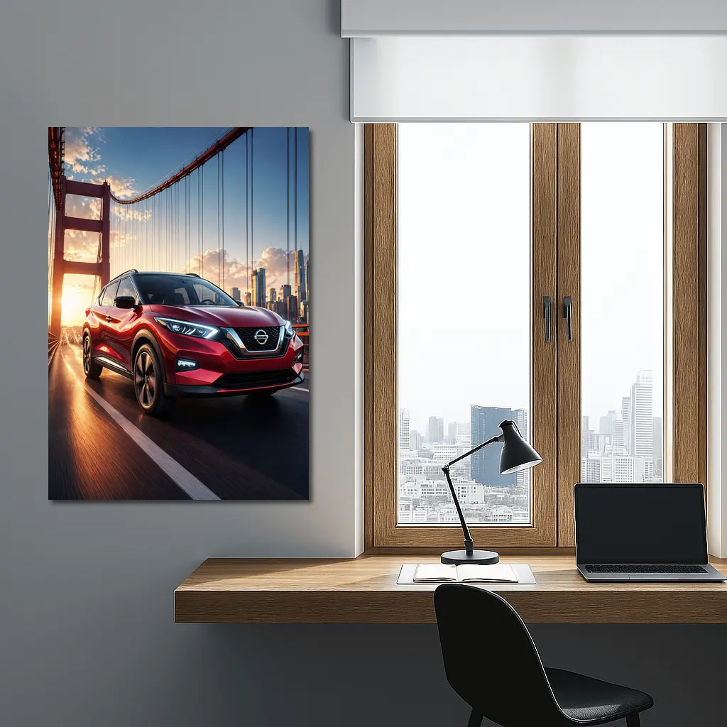Nissan Kicks Red SUV Bridge City – Wall Art