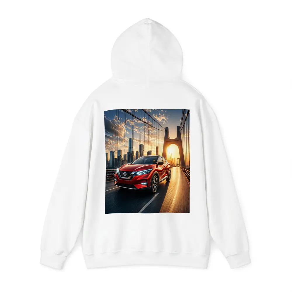Nissan Kicks Red SUV Bridge City Sunset – Hoodies