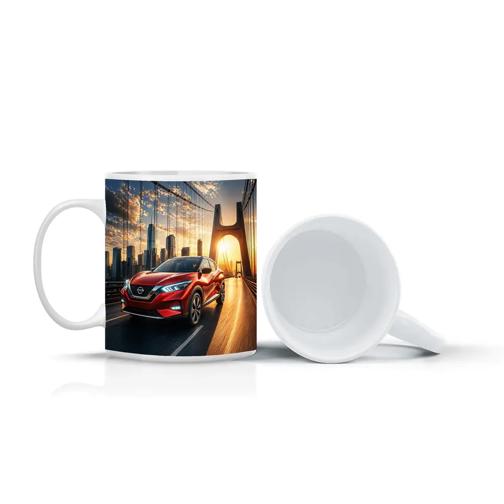 Nissan Kicks Red SUV Bridge City Sunset – Mugs