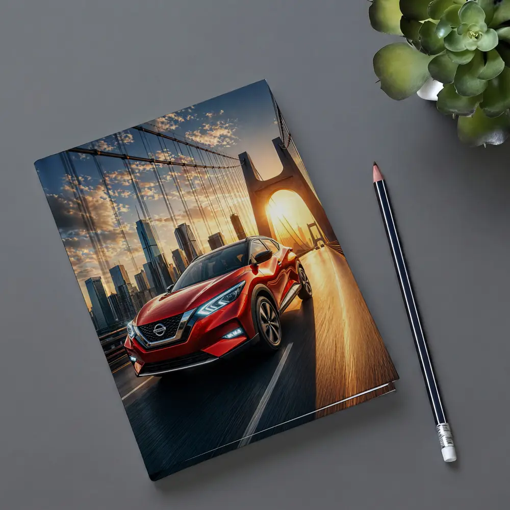 Nissan Kicks Red SUV Bridge City Sunset – Notebooks