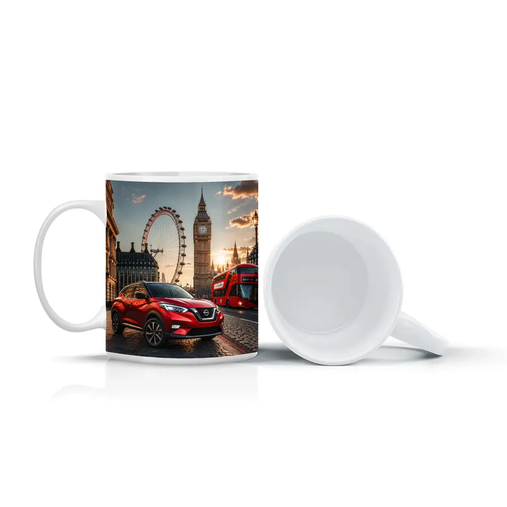 Nissan Kicks Red SUV London Sunset – Mugs