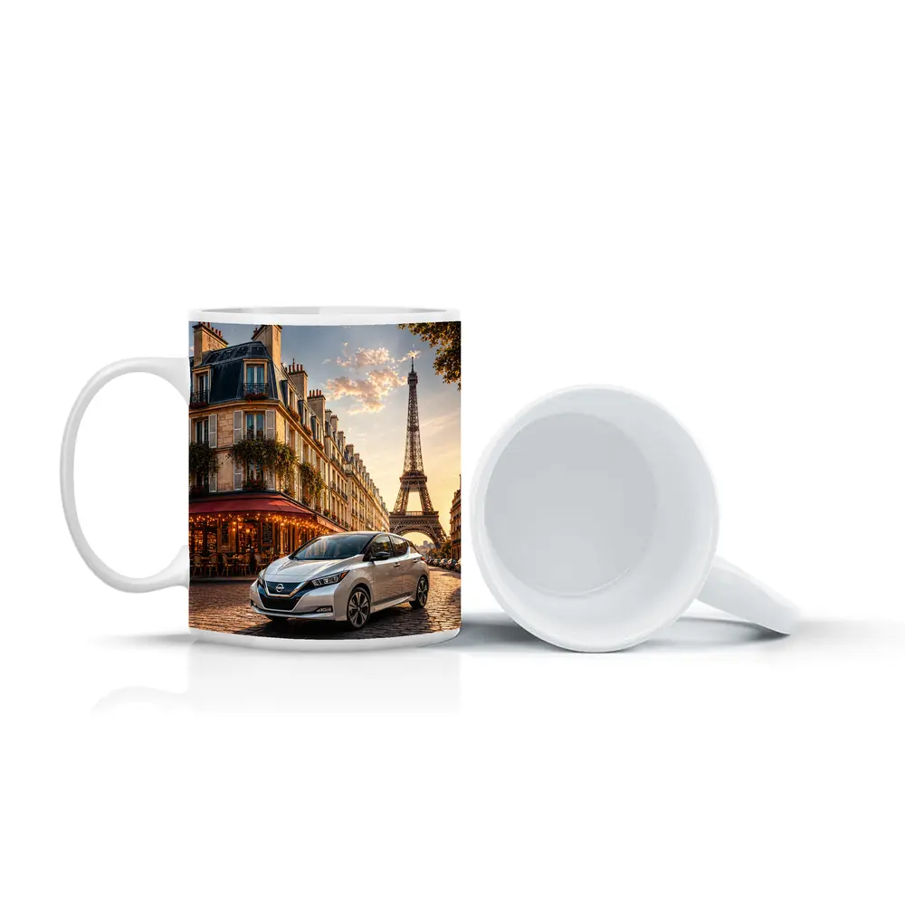 Nissan Leaf Parked Near Eiffel Tower Paris – Mugs