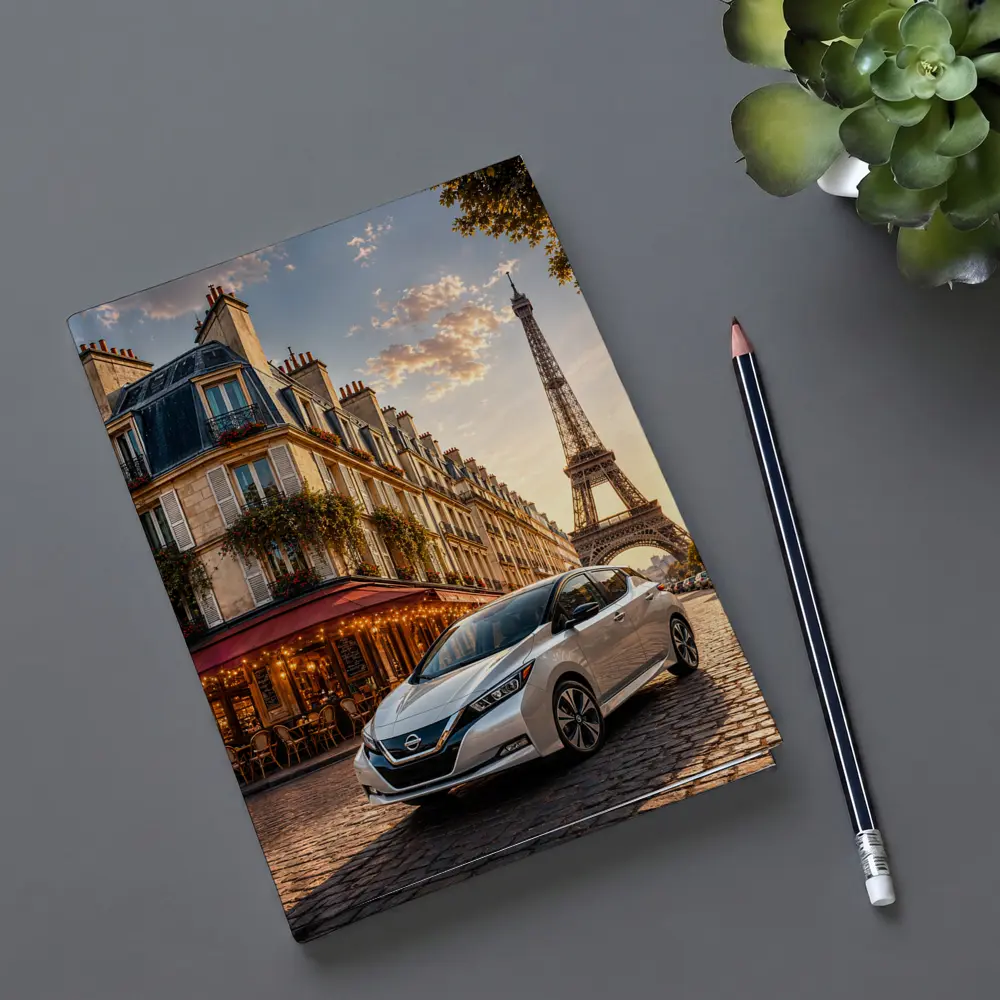 Nissan Leaf Parked Near Eiffel Tower Paris – Notebooks