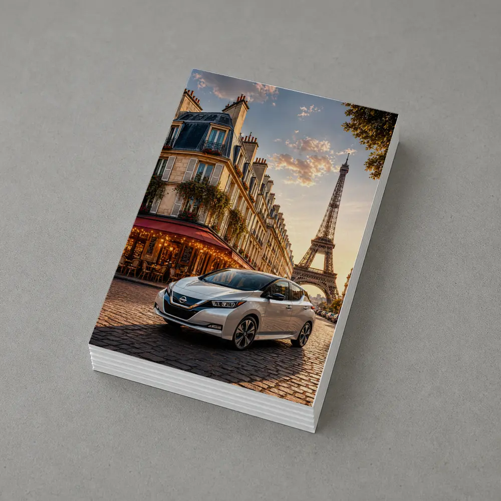 Nissan Leaf Parked Near Eiffel Tower Paris – Postcards