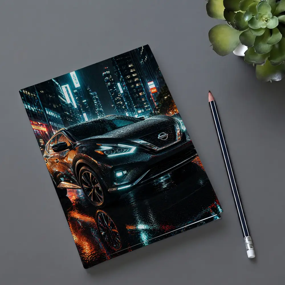 Nissan Murano Black Rainy City Night – Notebooks