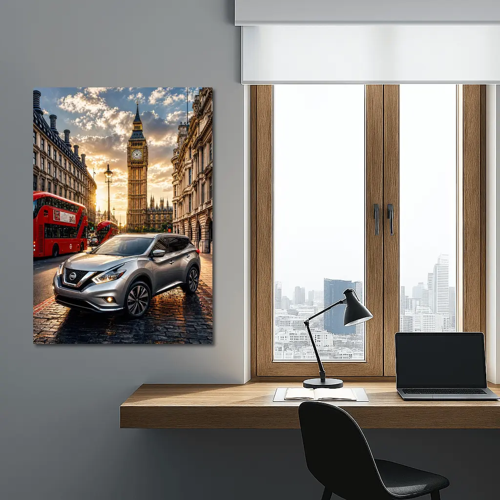 Nissan Murano Silver SUV London Big Ben – Wall Art