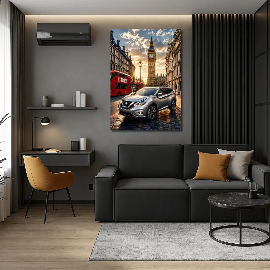 Nissan Murano Silver SUV London Big Ben – Wall Art