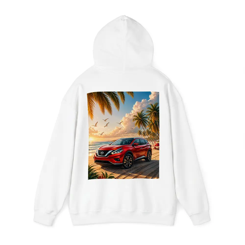 Nissan Murano Red SUV Beach Sunset – Hoodies
