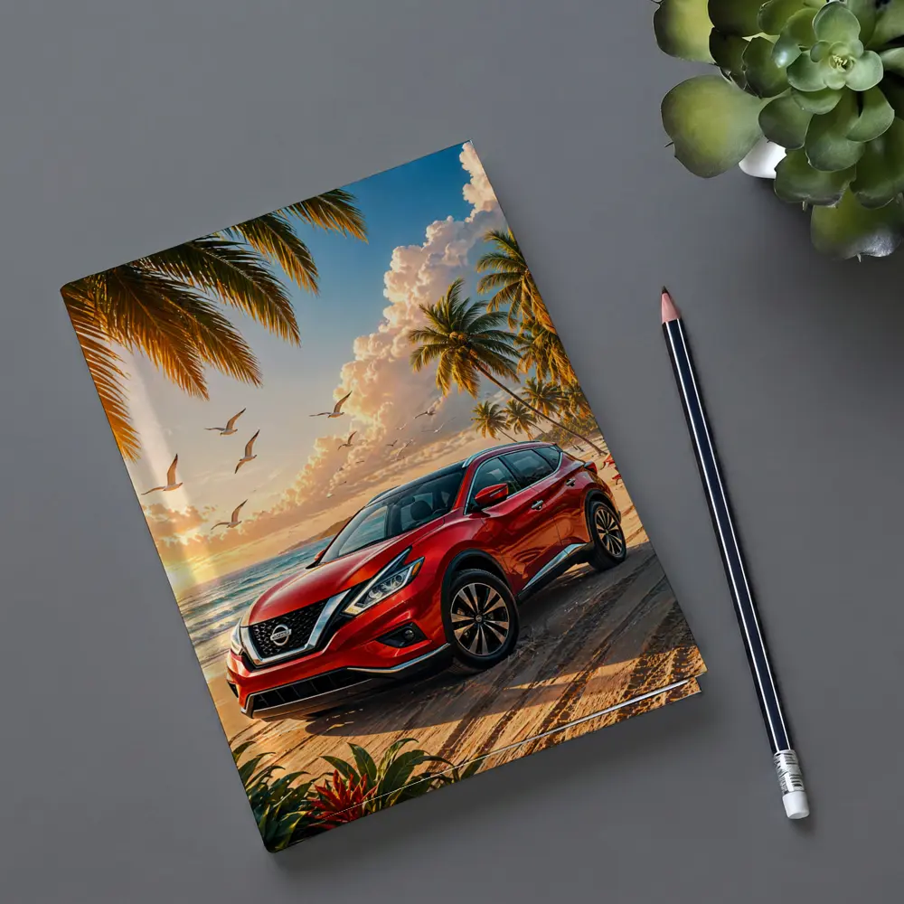 Nissan Murano Red SUV Beach Sunset – Notebooks