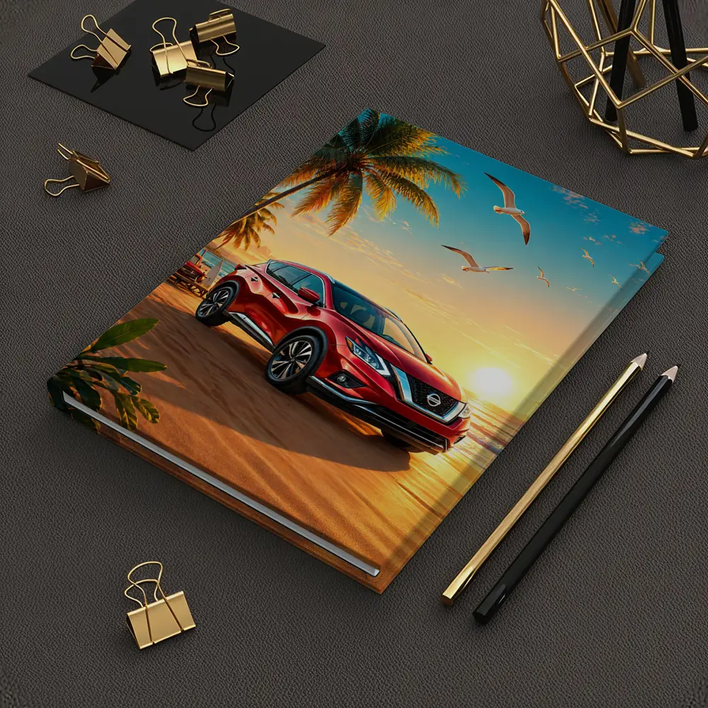 Nissan Murano Red SUV Tropical Beach Sunset – Notebooks