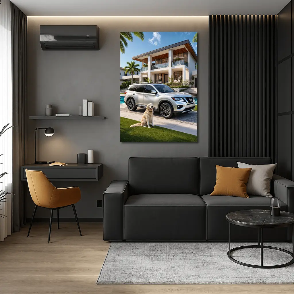 Nissan Pathfinder Golden Retriever Luxury Home – Wall Art