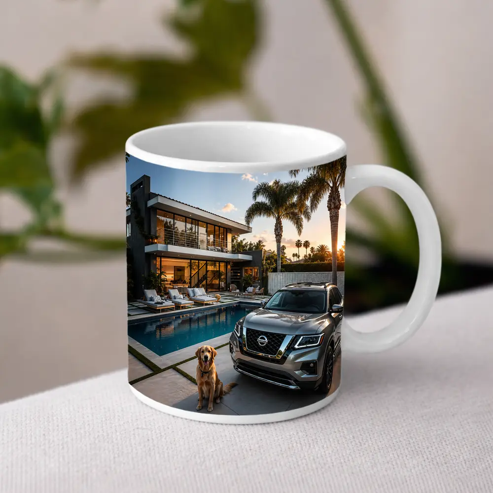 Nissan Pathfinder SUV Luxury Home Golden Retriever – Mugs