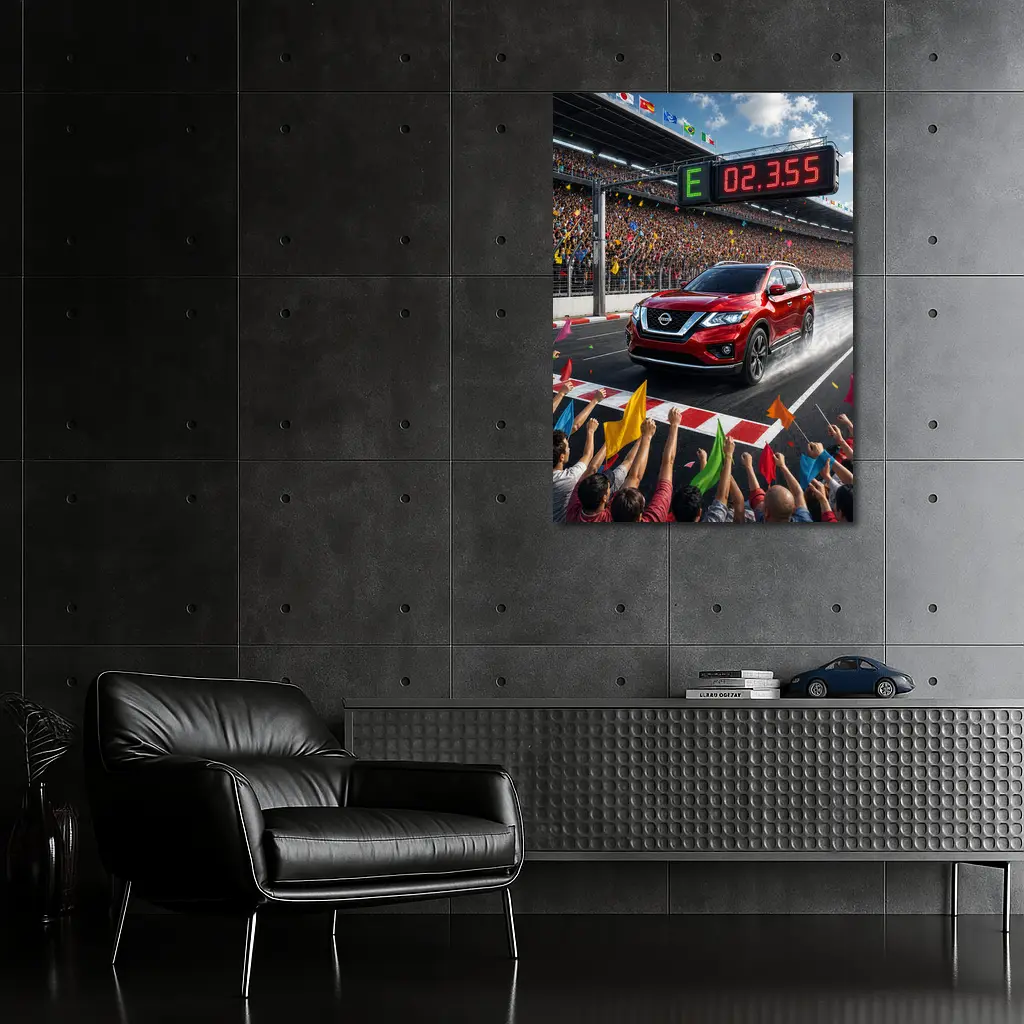 Nissan Pathfinder Racing Track Crowd Celebration – Wall Art