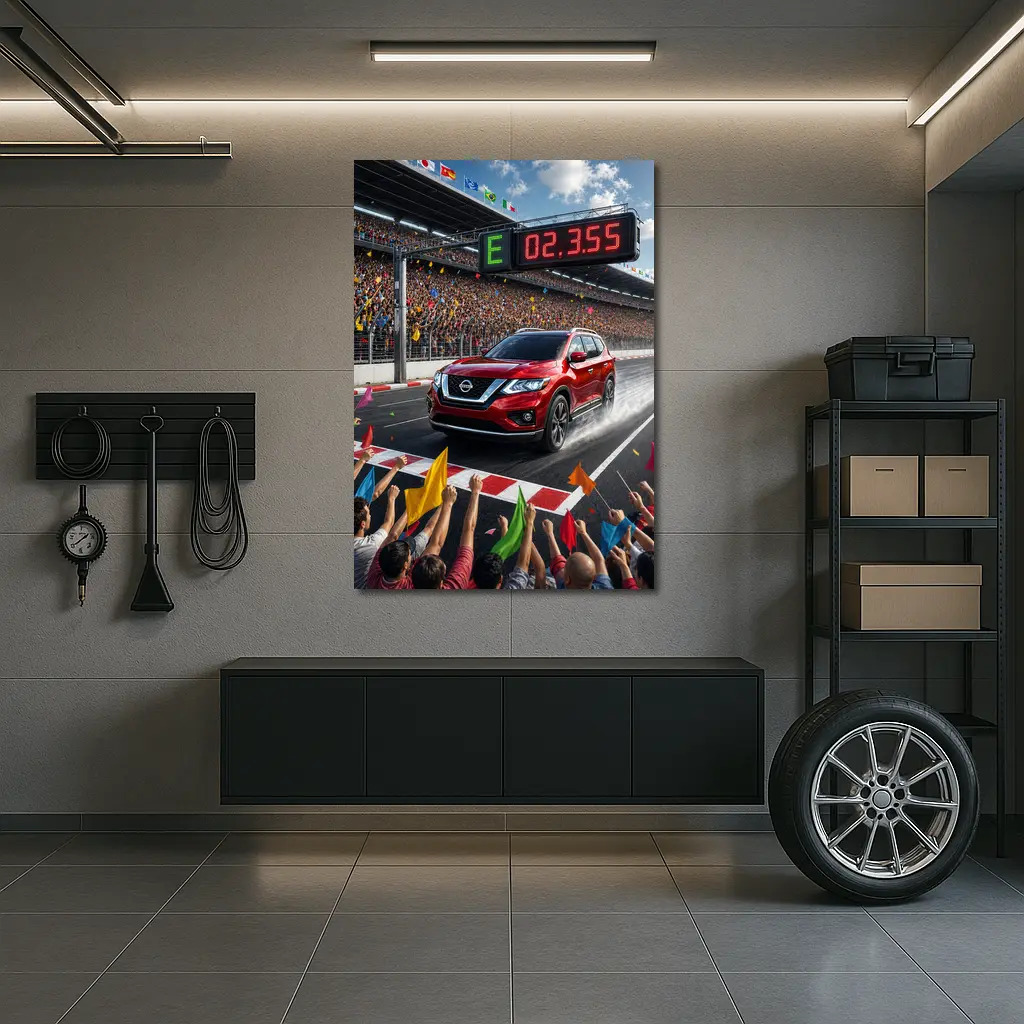 Nissan Pathfinder Racing Track Crowd Celebration – Wall Art