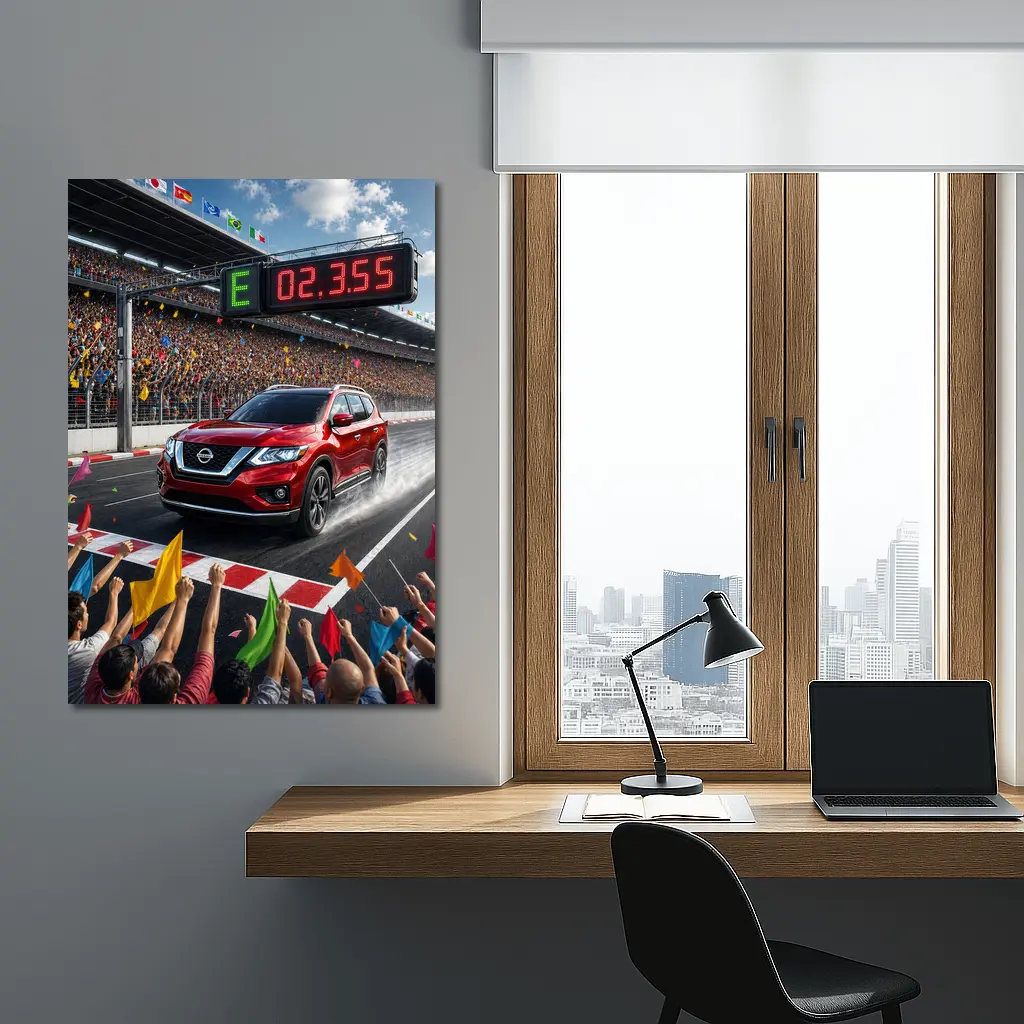Nissan Pathfinder Racing Track Crowd Celebration – Wall Art
