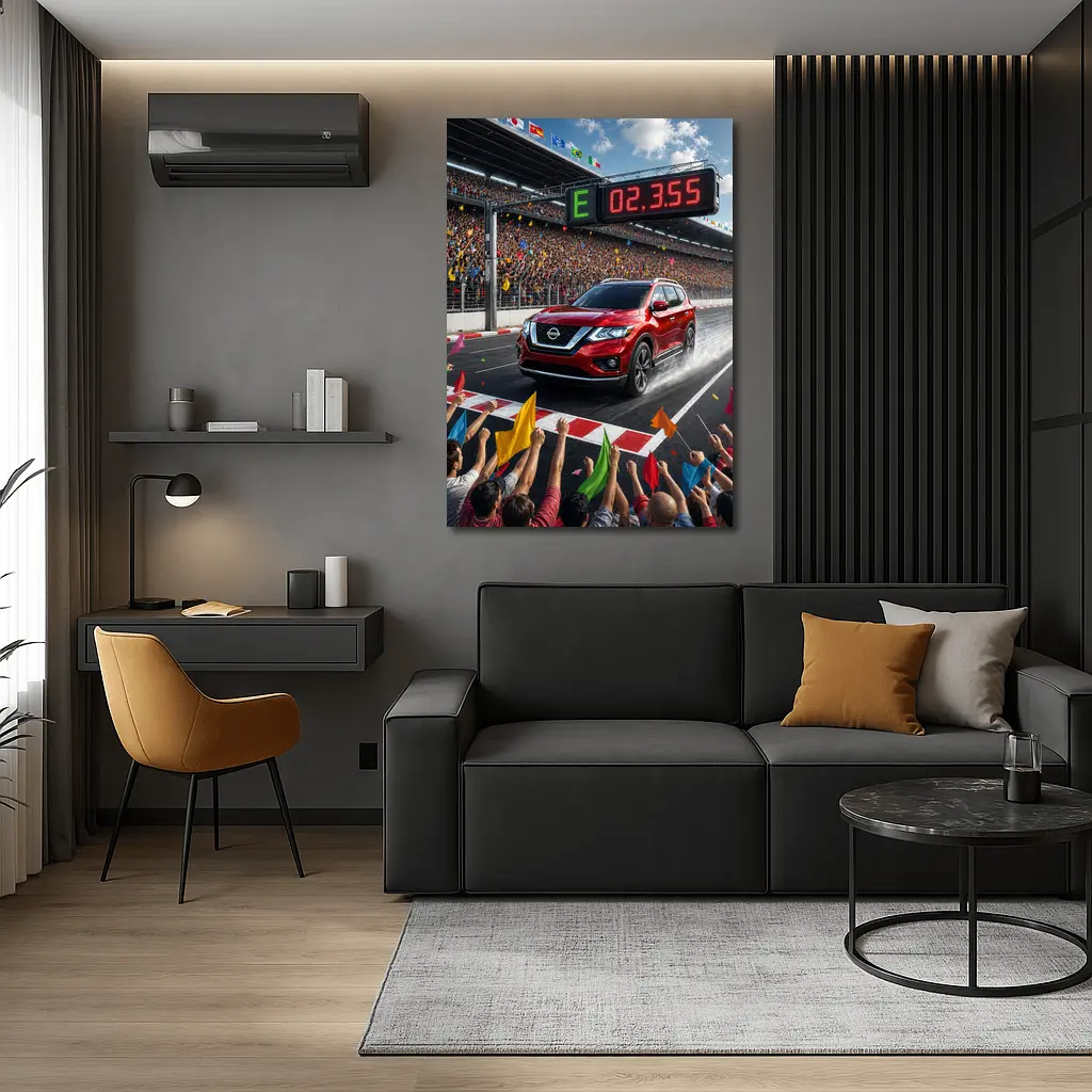 Nissan Pathfinder Racing Track Crowd Celebration – Wall Art
