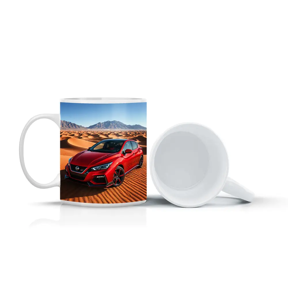 Nissan Sentra Red Hatchback Desert Dunes – Mugs