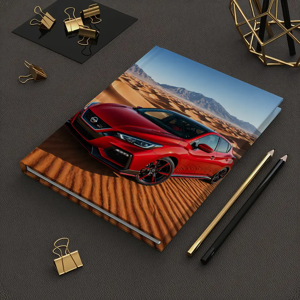 Nissan Sentra Red Hatchback Desert Dunes – Notebooks