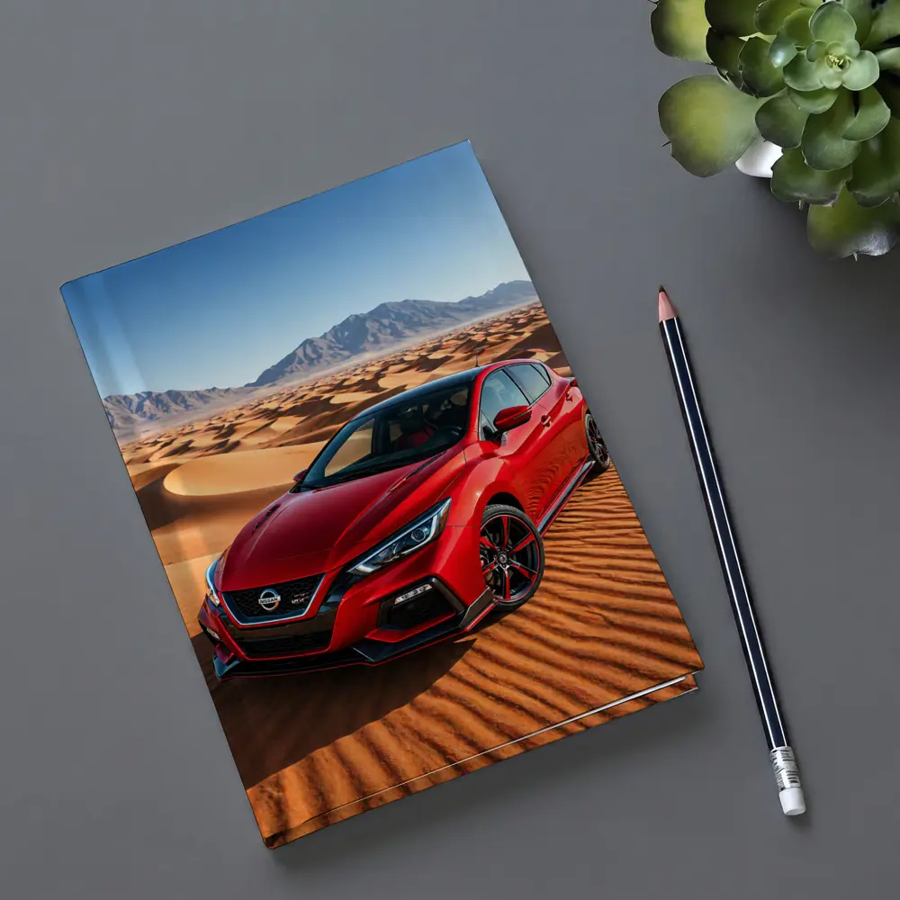 Nissan Sentra Red Hatchback Desert Dunes – Notebooks