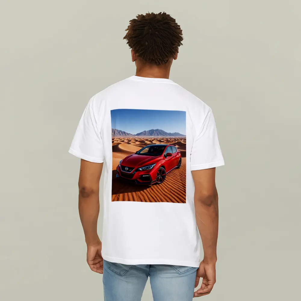 Nissan Sentra Red Hatchback Desert Dunes – T-Shirts
