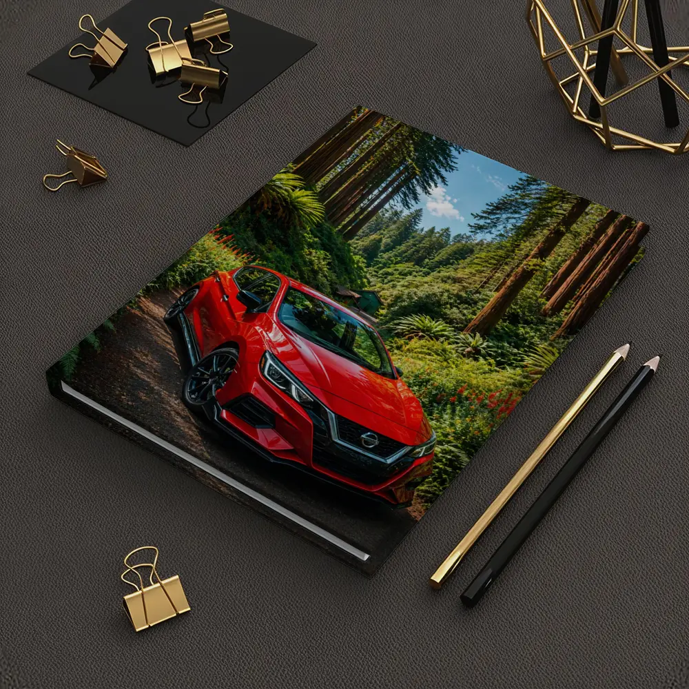 Nissan Versa Red Car Forest Setting – Notebooks
