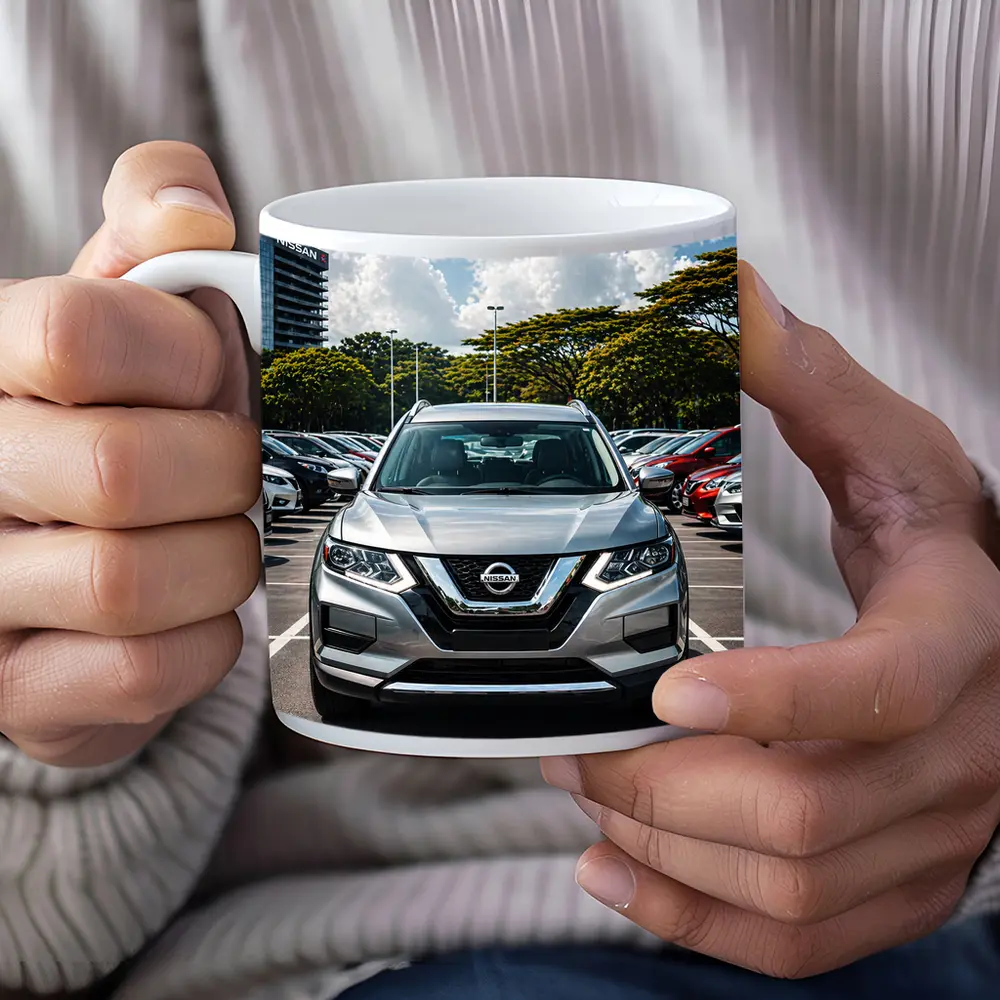 Nissan Rogue SUV Parked at Dealership Lot – Mugs