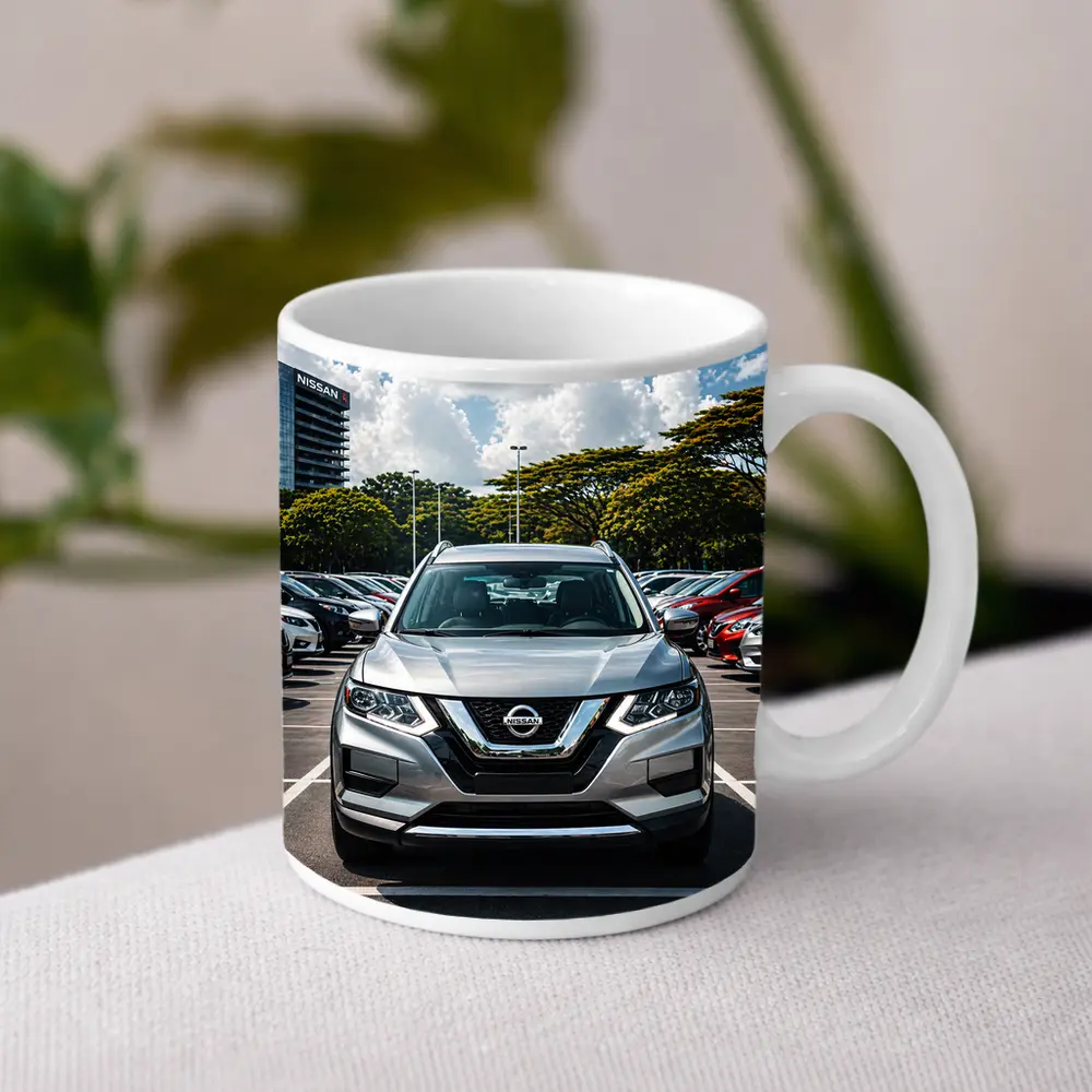 Nissan Rogue SUV Parked at Dealership Lot – Mugs
