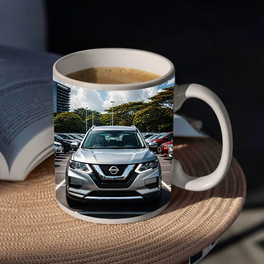 Nissan Rogue SUV Parked at Dealership Lot – Mugs