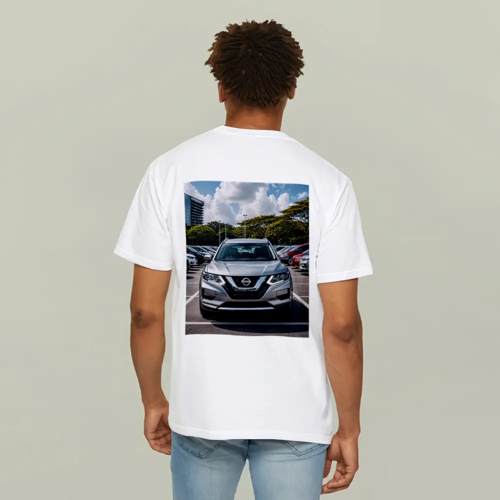 Nissan Rogue SUV Parked at Dealership Lot – T-Shirts