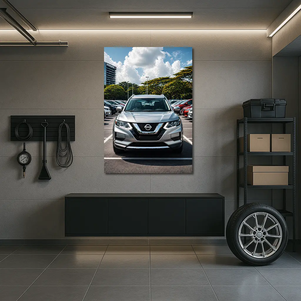 Nissan Rogue SUV Parked at Dealership Lot – Wall Art