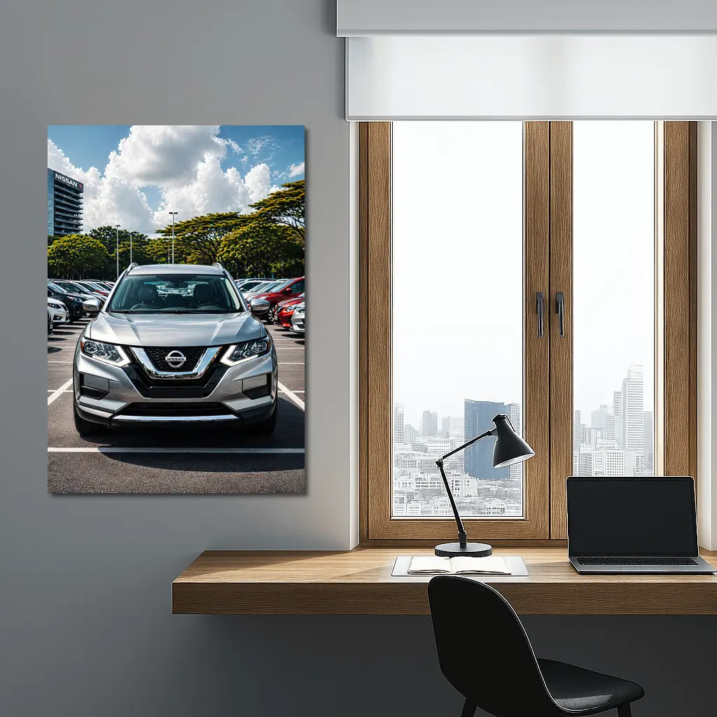 Nissan Rogue SUV Parked at Dealership Lot – Wall Art