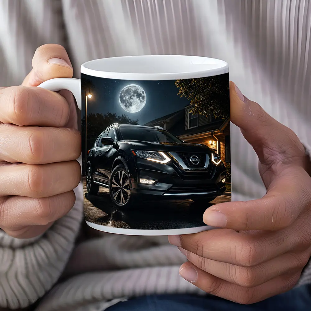Nissan Rogue Black SUV Moonlit Night – Mugs