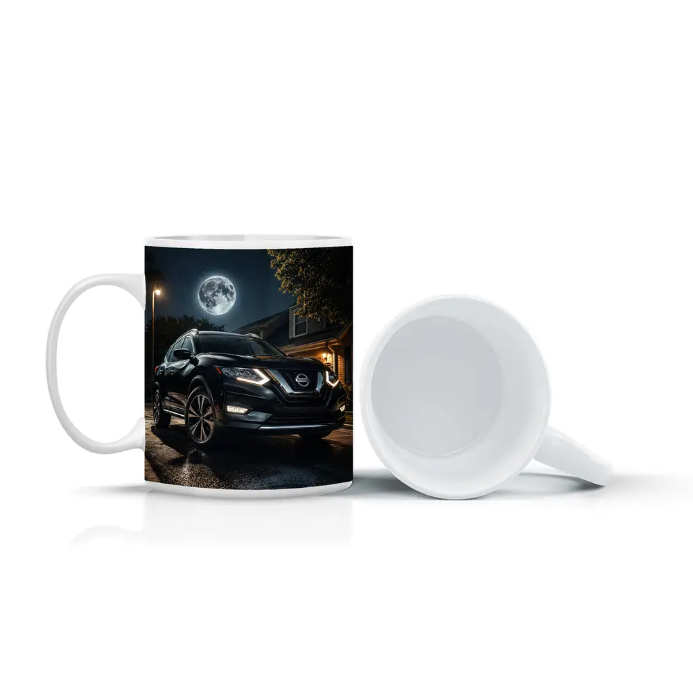 Nissan Rogue Black SUV Moonlit Night – Mugs